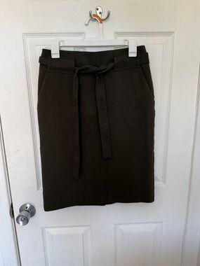 Banana Republic Tie-Waist Pencil Skirt - Dark Deep Green